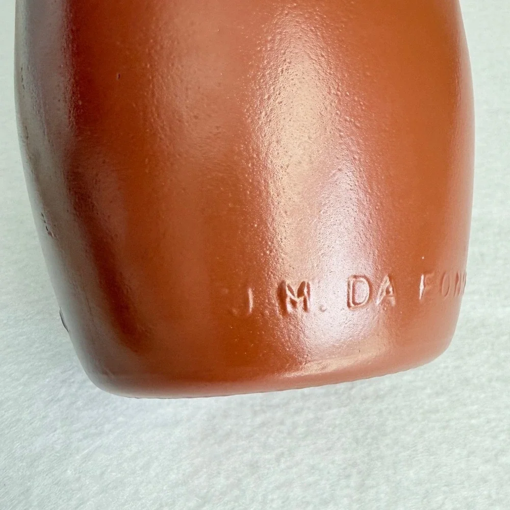 Vintage M Da Fonseca Azeitao Portugal Stoneware Bottle Decanter Terracotta 8.5